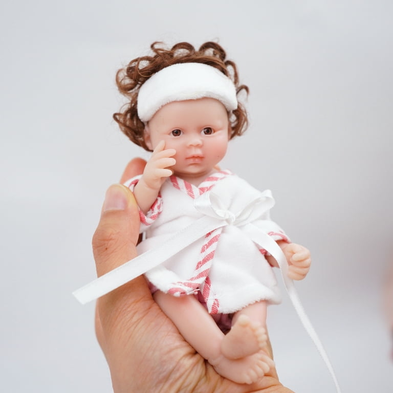 Miaio 7'' Mini Full Body Silicone Baby Reborn Doll Realistic Stress Relief  Handmade Miniature Babies 
