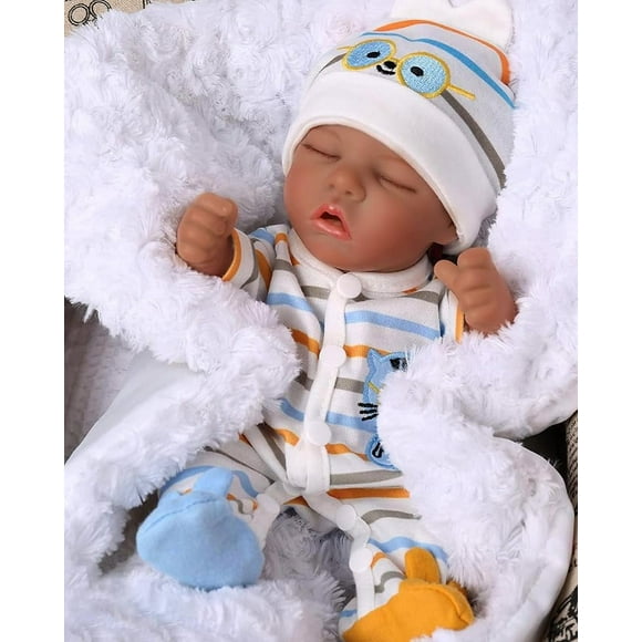 Miaio Lifelike Reborn Baby Doll, 12", African-American, Washable, for Kids 3+