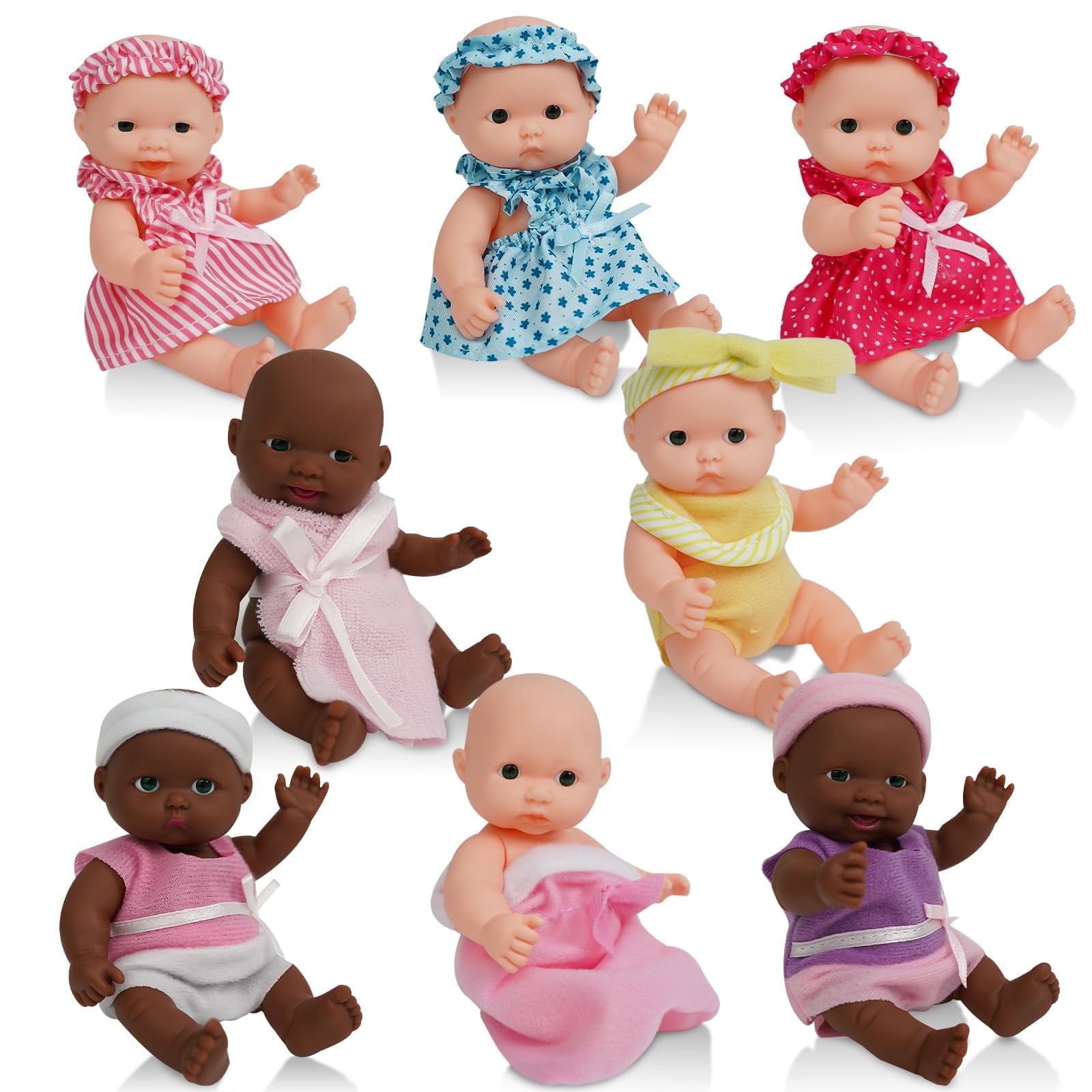 Miaio Mini Baby Dolls Set, Collection of Assorted inch in