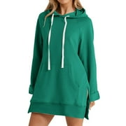 Miakty The Warmy Oversized Hoodie Dress For Womens Hoodies Pullover Long Sleeve Hoodies with Pocket (B01-Green, M)