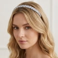 thumbnail image 1 of Miallo Vintage Minimalist Cubic Zirconia Metal Headband, Elegant Thin Silver Hair Hoop for Women Girls, Birthday Graduation Gift, 1 of 8