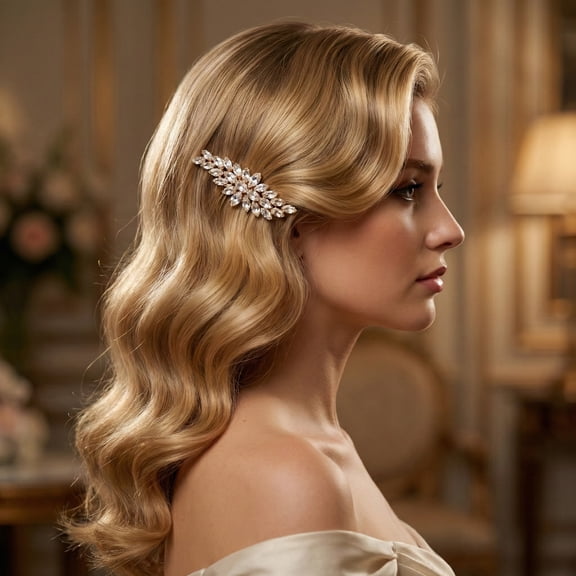 Miallo Rose Gold Sparkling Crystal Bridal Hair Comb Featuring Marquise Leaf Cluster for Elegant Wedding Hairstyles