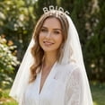 thumbnail image 1 of Miallo Sparkling Rhinestone "BRIDE" Letter Headband, Silver Bridal Hair Accessory for Wedding and Bachelorette Engagement Party Decoration, 1 of 9