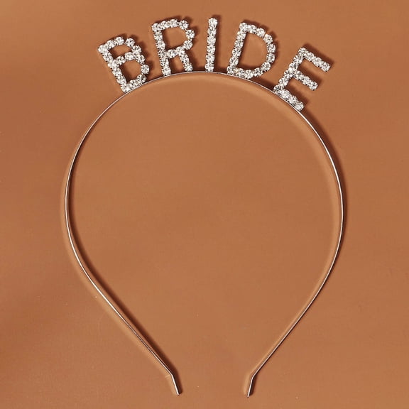 Miallo Sparkling Rhinestone "BRIDE" Letter Headband, Silver Bridal Hair Accessory for Wedding and Bachelorette Engagement Party Decoration