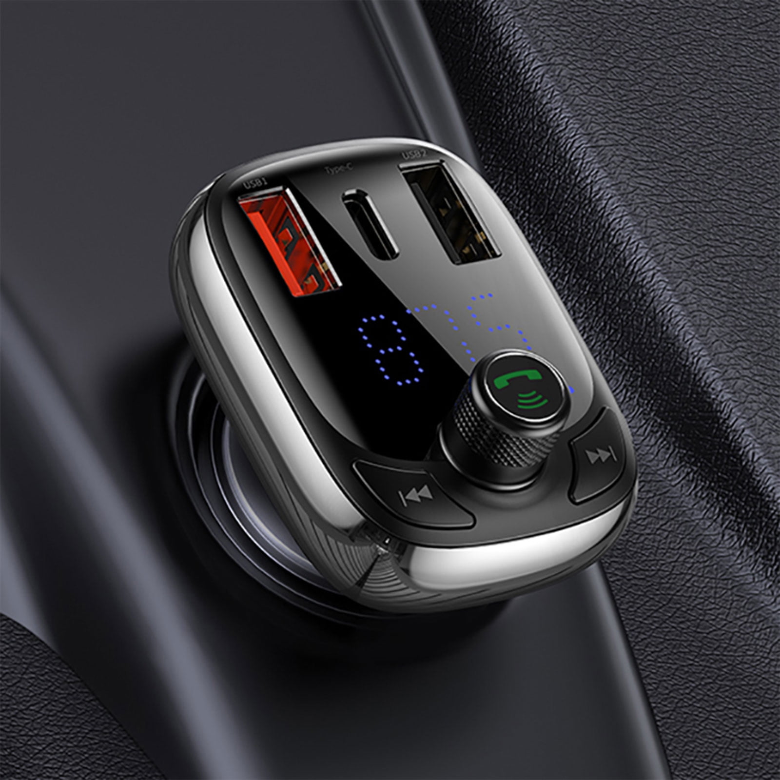 Mialoley Car Fast Charger, LED Digital Display, Intelligent Voltage