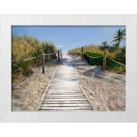 Miamee, Golie 14x12 White Modern Wood Framed Museum Art Print Titled - Scene Along the Water IV