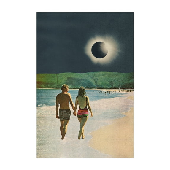 Miami 2045 - Miami Beach Florida Collage Beach Surrealism Retro Moon Vintage Summer Psychedelic Unframed Wall Art Print 4 x 6 inches