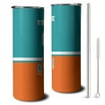 thumbnail image 1 of Miami 20oz Customs stainless steel Insulated tumbler with Lid and Straws, Personalized football gifts for fans, Travel Cup Adds Your Name and Number, 1 of 7
