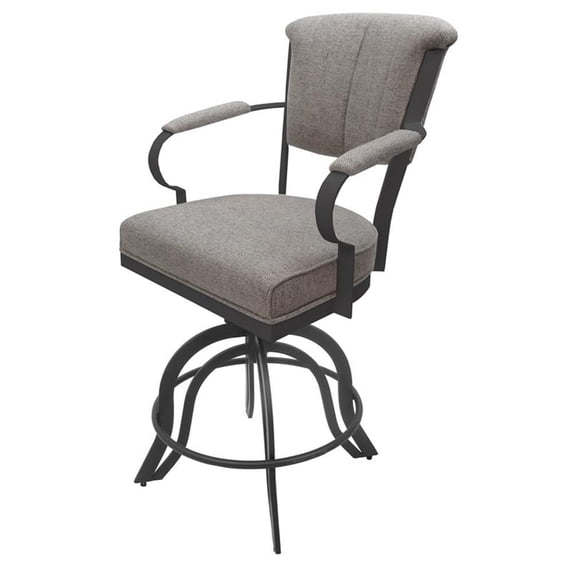 Miami Metal Bar Stool 30" Seat - A Base - Portwood Ash Fabric - Gray