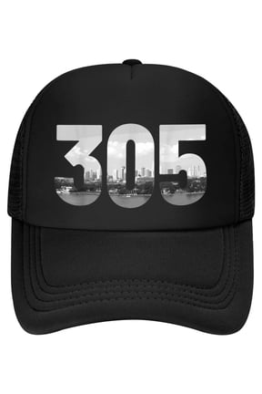 Miami 305 Area Code Skyline Florida Vintage Baseball Cap