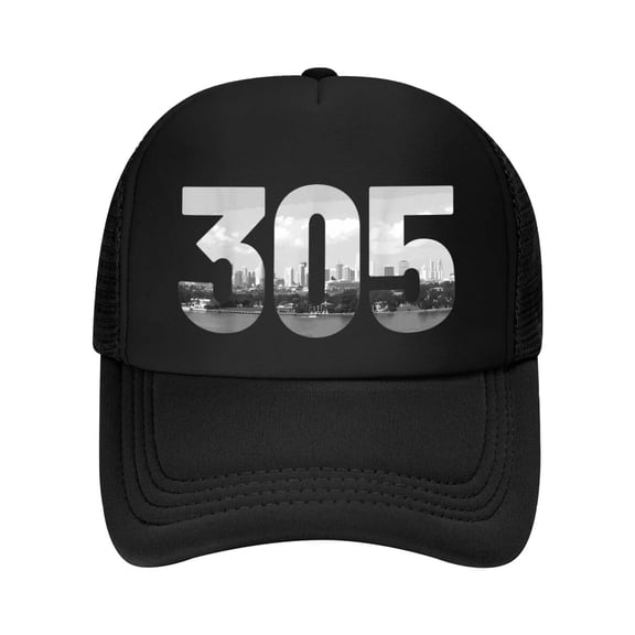 Miami 305 Area Code Skyline Florida Vintage Baseball Cap