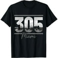 thumbnail image 1 of Miami 305 Area Code Skyline Florida Vintage T-Shirt, 1 of 4