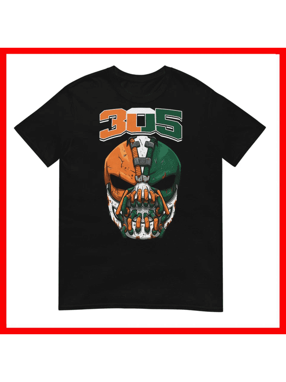 Miami 305 Mask Gritty Orange Green South Florida Unisex T-Shirt Size S-5XL