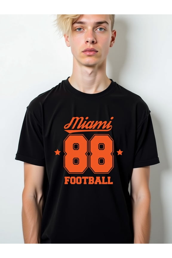 Miami 88 Football Tee mens t-shirts black limited edition elegant For summer Casual Daily Wear Weekend casual wear Retro Unisex Shirt Printed tshirts