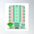 thumbnail image 1 of Miami Art Deco Hotel Poster Wall Art, Modern Wall Decor For Living Room Bedroom, 12x18 UNFRAMED, 1 of 3