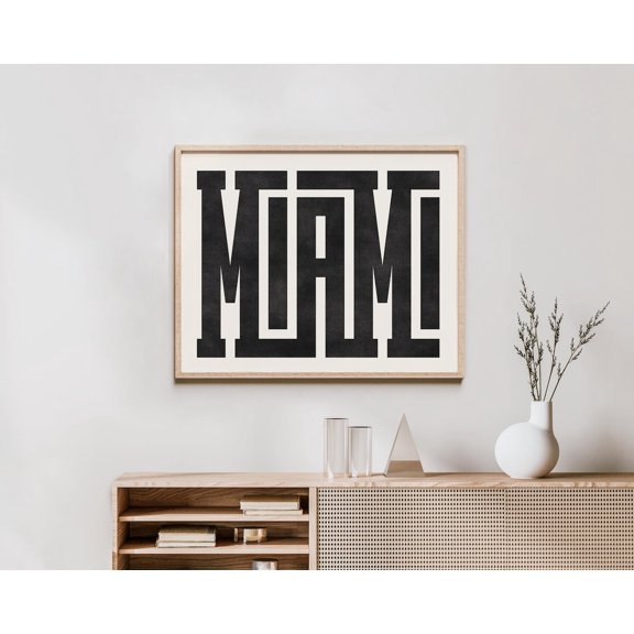 Miami Art Miami Typography Design Miami Florida Wall Art Poster Miami Florida Print Minimalist Wall Decor