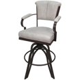 thumbnail image 1 of Miami Bar Height 30" Swivel Tilt Metal Bar Stool -Smoke Beige Fabric-Brown Frame, 1 of 6