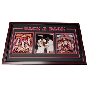 Miami Basketball Back To Back Champions 35x15 Custom Frame