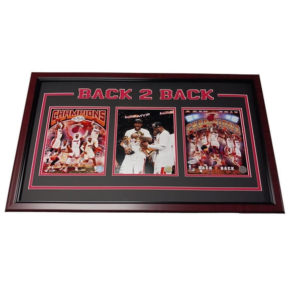 Miami Basketball Back To Back Champions 35x15 Custom Frame - Walmart.com