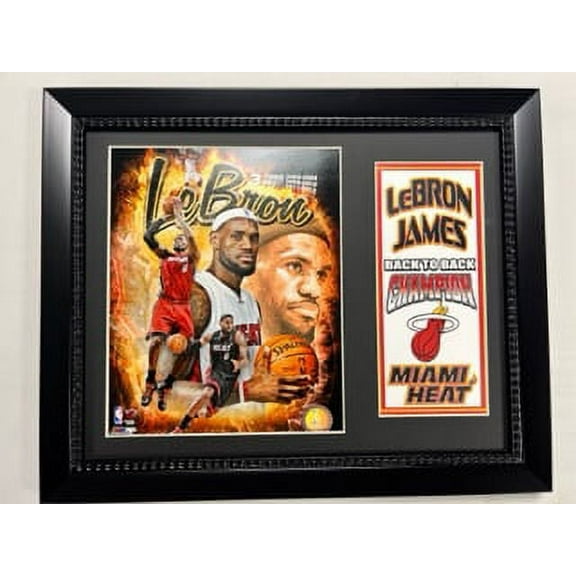 Miami Basketball Champions L.James Back To Back MVP 11x14 Custom Frame