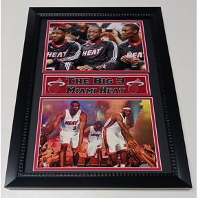 Miami Basketball The Big Three 12x18 Custom Frame