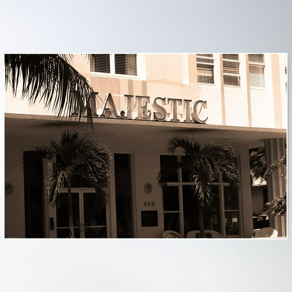 Miami Beach - Art Deco Poster Wall Art, Modern Wall Decor For Living Room Bedroom, 16x24 UNFRAMED