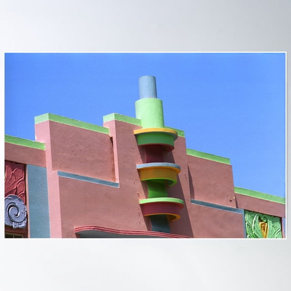 Miami Beach - Art Deco Poster Wall Art, Modern Wall Decor For Living Room Bedroom, 24x36 UNFRAMED