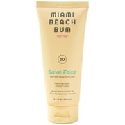 Miami Beach Bum Reef-Safe SPF30/ 40 Min Water Resistant Mineral Broccoli Face Cream, Fragrance-free, 3.4oz