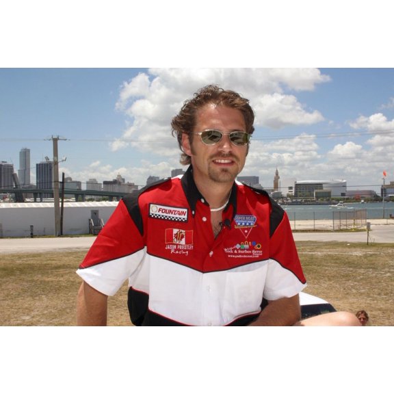 Miami Beach, FL 4-20-2002. Jason Priestley on Watson Island prior to driving his boat in The Miami Super Boat Grand Prix. which will mark the debut of the Jason Priestley Superboat Racing Team. Photo
