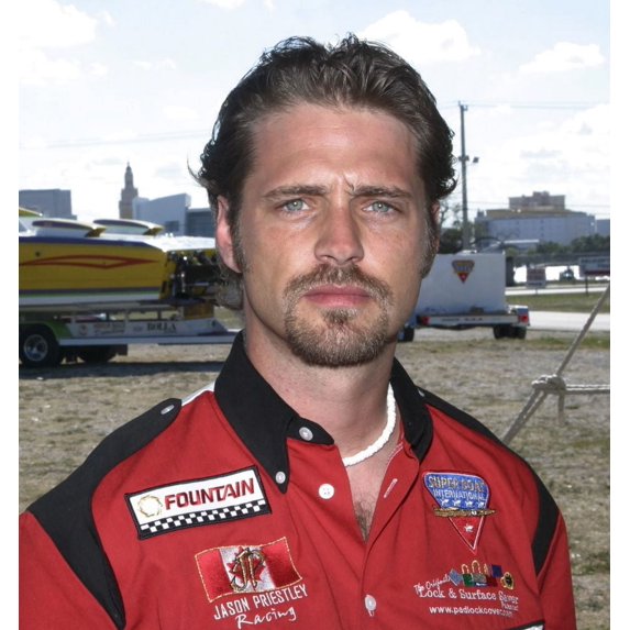 Miami Beach, FL 4-20-2002. Jason Priestley on Watson Island prior to driving his boat in The Miami Super Boat Grand Prix. which will mark the debut of the Jason Priestley Superboat Racing Team. Photo