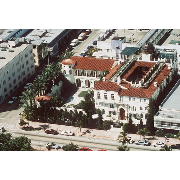 Miami Beach, Florida 7.15.97. Aerial view of Versace mansion. Photo by Michael Leshay (Versace_Mansion_Aerial_2) Poster Print (16 x 20)