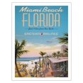 thumbnail image 1 of Miami Beach Florida - Eastern Airlines - Just 10 hrs from New York - Vintage Airline Travel Poster by Kerne Erickson - Fine Art Matte Paper Print (Unframed) 20x26in, 1 of 4