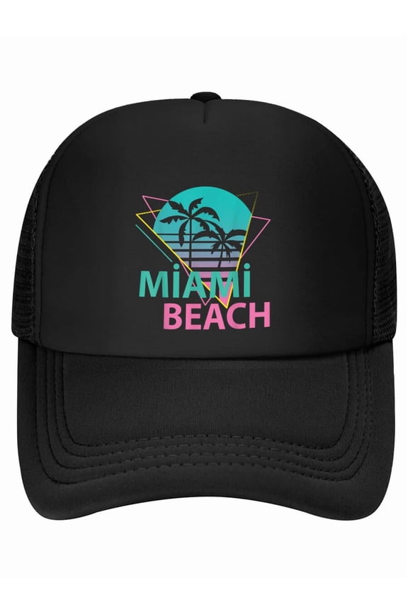 Miami Beach Florida Proud Floridian Retro Palms Trees Baseball Cap