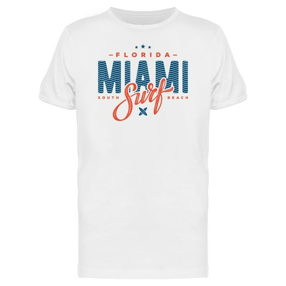 Miami Beach Florida Surf T-Shirt Men -Image by Shutterstock, Male 3X-Large