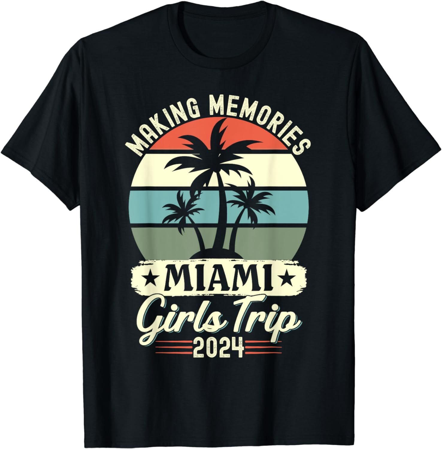 Miami Beach Girls Trip 2024 Friends Vacation Girl Weekend T-Shirt ...