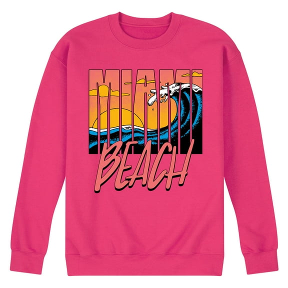 Miami Beach - Men's Crew Neck Fleece Pullover