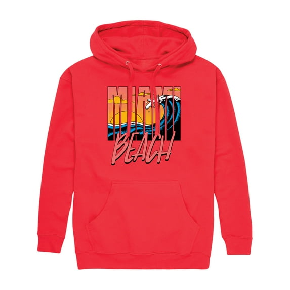 Miami Beach - Men's Pullover Hooded Fleece Sweatshirt