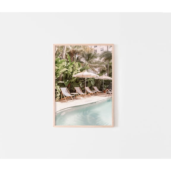 Miami Beach Miami Swimming Pool Wall Art Boho Beach Decor Aesthetic Tropical Summer Unframed Paper Poster 8x10in
