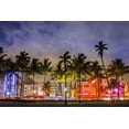 thumbnail image 1 of Miami Beach Night Florida - CANVAS OR PRINT WALL ART, 1 of 1