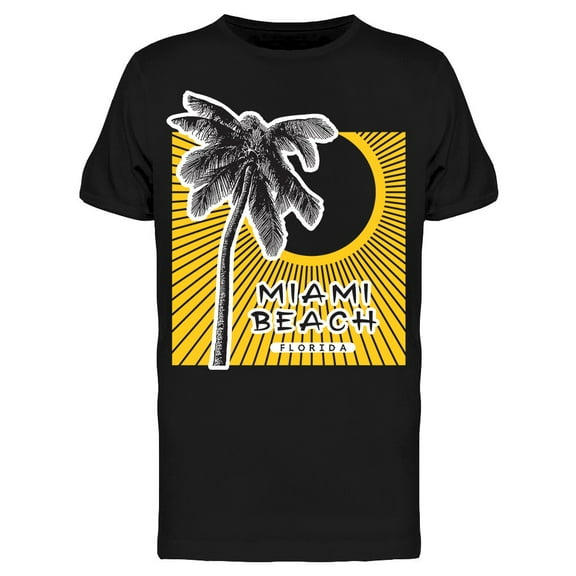 Miami Beach Palm T-Shirt Men -Image by Shutterstock, Male Medium