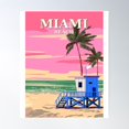 thumbnail image 1 of Miami Beach Poster Wall Art, Modern Wall Decor For Living Room Bedroom, 24x36 UNFRAMED, 1 of 3
