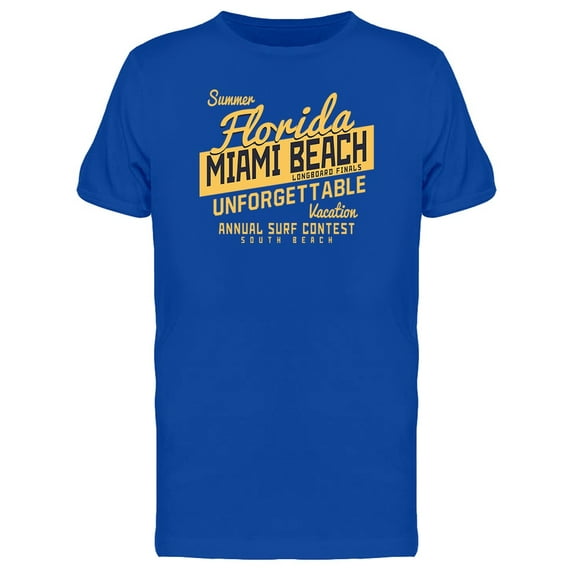 Miami Beach Summer Graphic T-Shirt Men -Image by Shutterstock, Male Medium