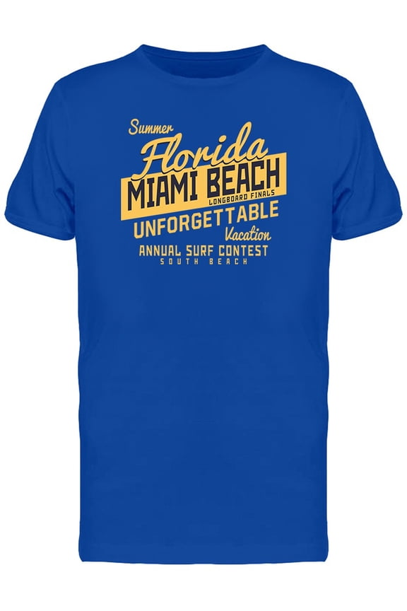 Miami Beach Summer Graphic T-Shirt Men -Image by Shutterstock, Male Small