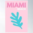 thumbnail image 1 of Miami Beach Travel Design Poster Wall Art, Modern Wall Decor For Living Room Bedroom, 16x24 UNFRAMED, 1 of 3