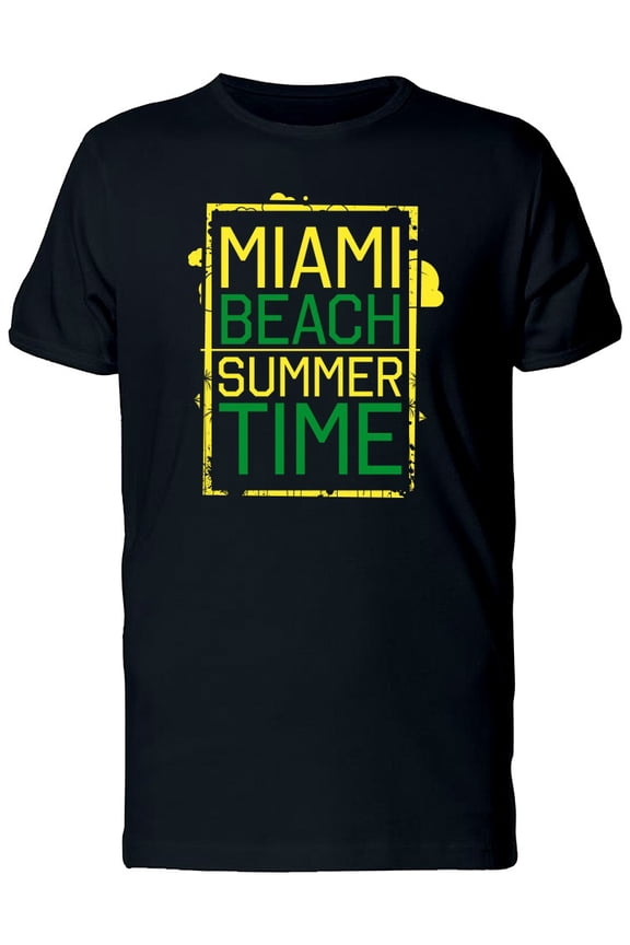 Miami Beach Tropical Summer Time Tee Men's -Image by Shutterstock