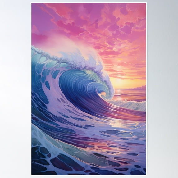 Miami Beach Ultra Vibrant Pop Art Poster Wall Art, Modern Wall Decor For Living Room Bedroom, 8x12 UNFRAMED