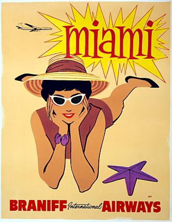 Miami Braniff International Airways Travel Canvas Art - (18 x 24)