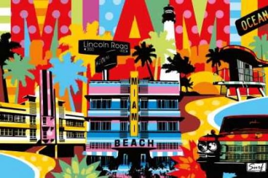 Miami Canvas Art - Lobo (12 x 18)