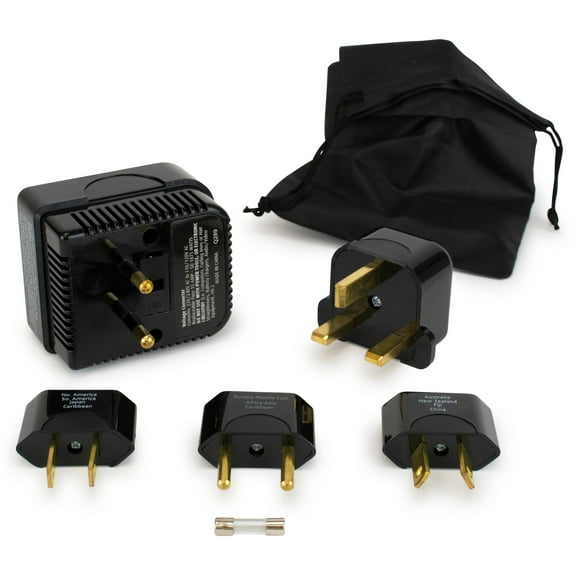 Miami Carry On Step-down Travel Voltage Converter and Adapter Kit with Pouch