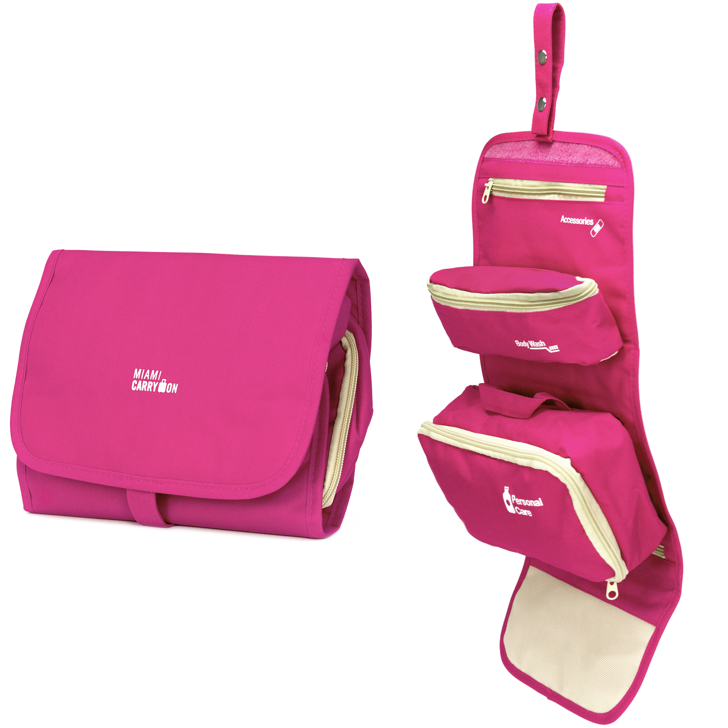 Miami CarryOn 3 in 1 Foldable Toiletry Bag Hanging Toiletry Bag